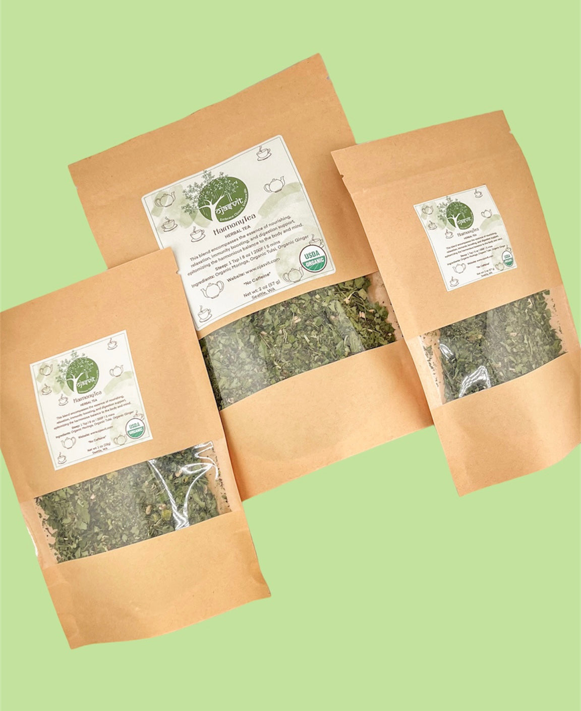 HarmonyTea (Moringa, Tulsi, Ginger)